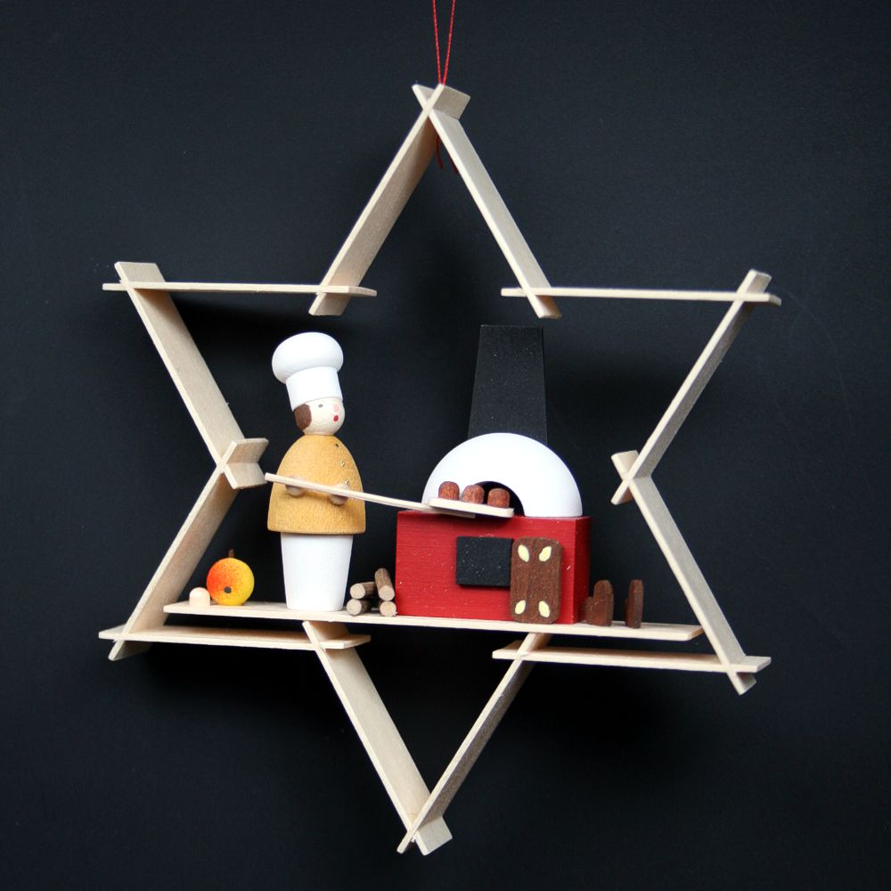 Artikel Bild: Baumbehang - Stern, 9,5 cm mit Weihnachtsbäckerei