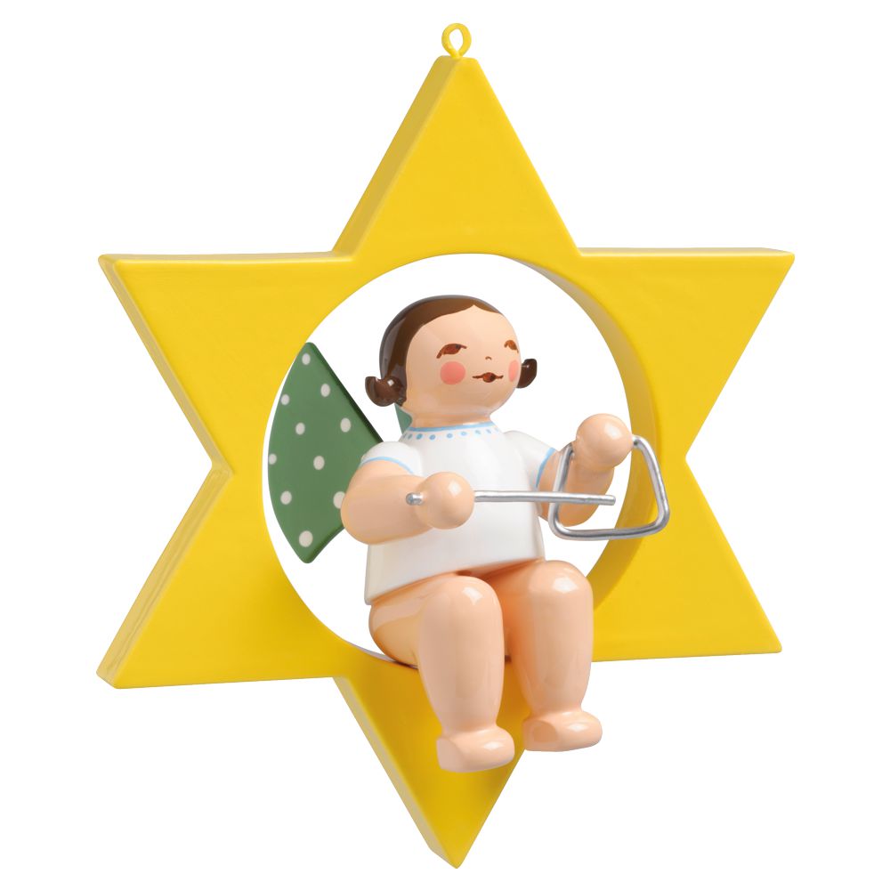 Artikel Bild: kleiner Christbaumengel von Wendt und Kühn - mit Triangel im Stern