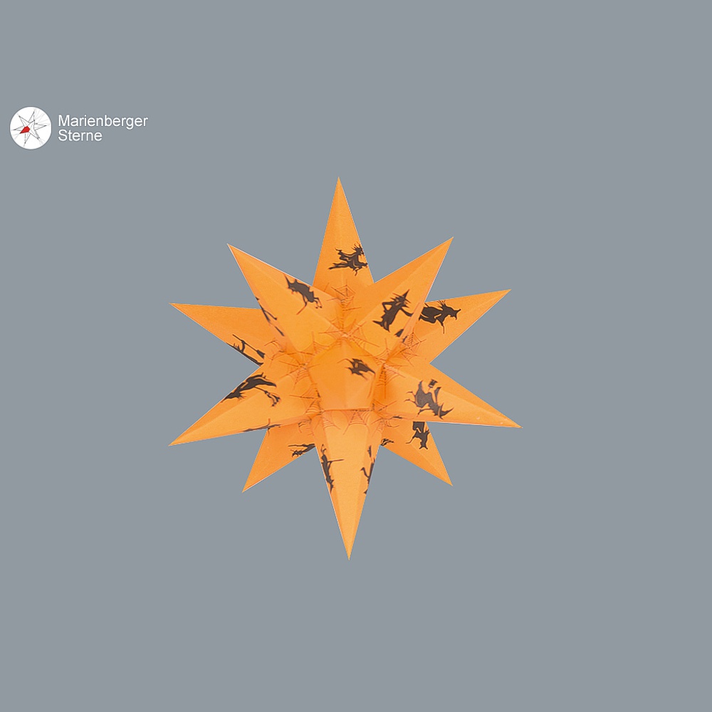 Artikel Bild: Motivstern orange Hexen 16 cm ohne Beleuchtung