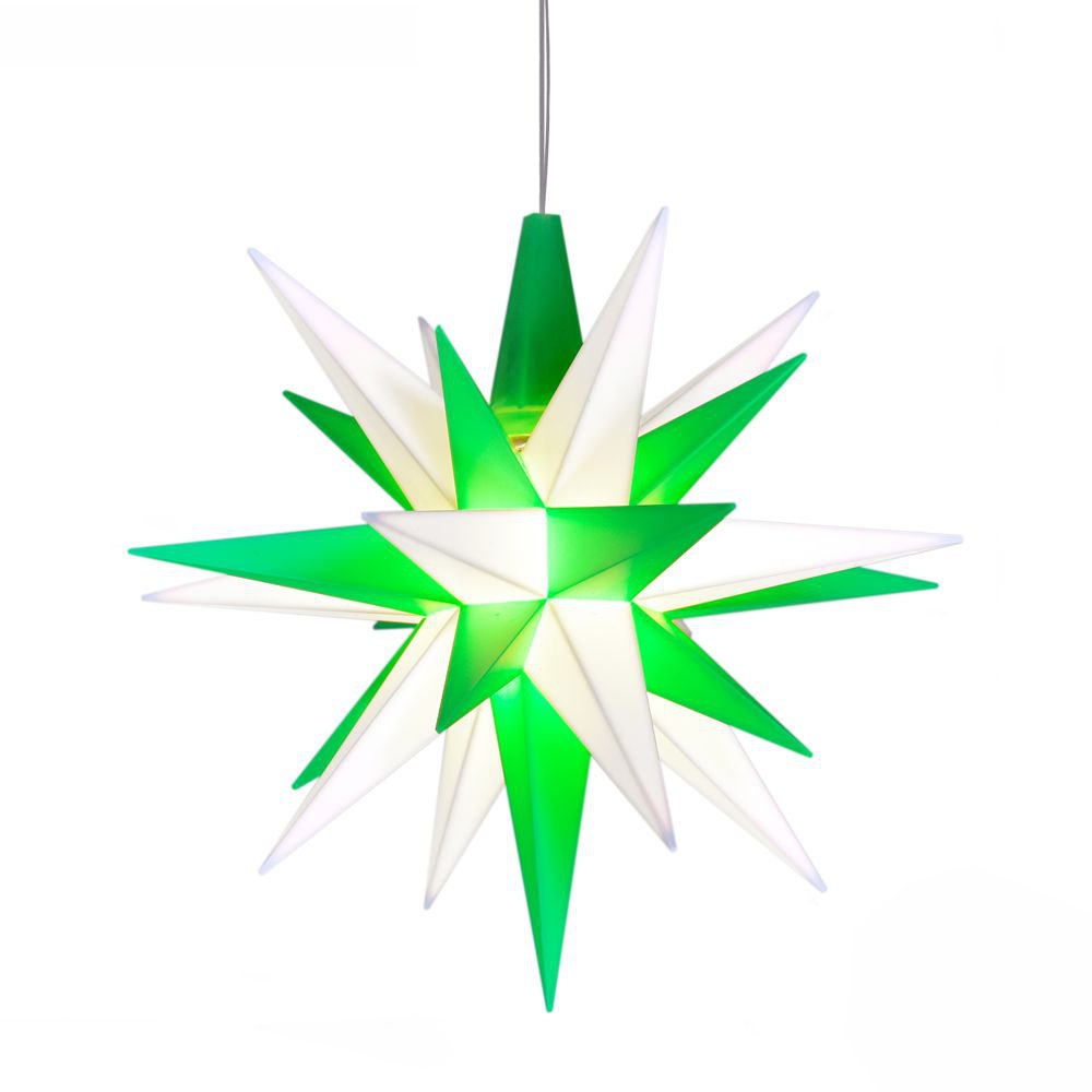 Artikel Bild: Außenstern 40 cm - weiß/grün - Herrnhuter Stern aus Kunststoff