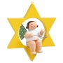 Details-kleiner Christbaumengel von Wendt und Kühn - mit Triangel im Stern