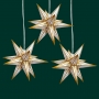 Details-3er Set kleine Haßlauer Weihnachtssterne - weiß/gold für Innen 16 cm