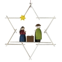 Baumbehang - Stern, 9,5 cm mit Maria und Josef