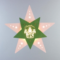 Fensterbild Stern - Oh Tannenbaum, mit LED Beleuchtung, 30,5 cm