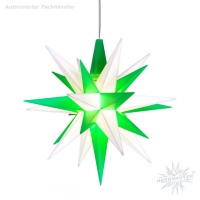 Außenstern 68 cm - grün/weiß - Herrnhuter Stern aus Kunststoff - Sommerstern