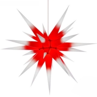 Herrnhuter Stern - Innenstern aus Papier 80 cm - weiß/Kern rot
