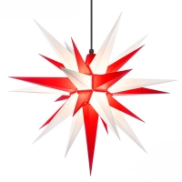 Außenstern 68 cm - weiß/rot - Herrnhuter Stern aus Kunststoff