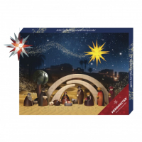 Adventskalender 2024 Stern rot/silber glitter - Herrnhuter Stern