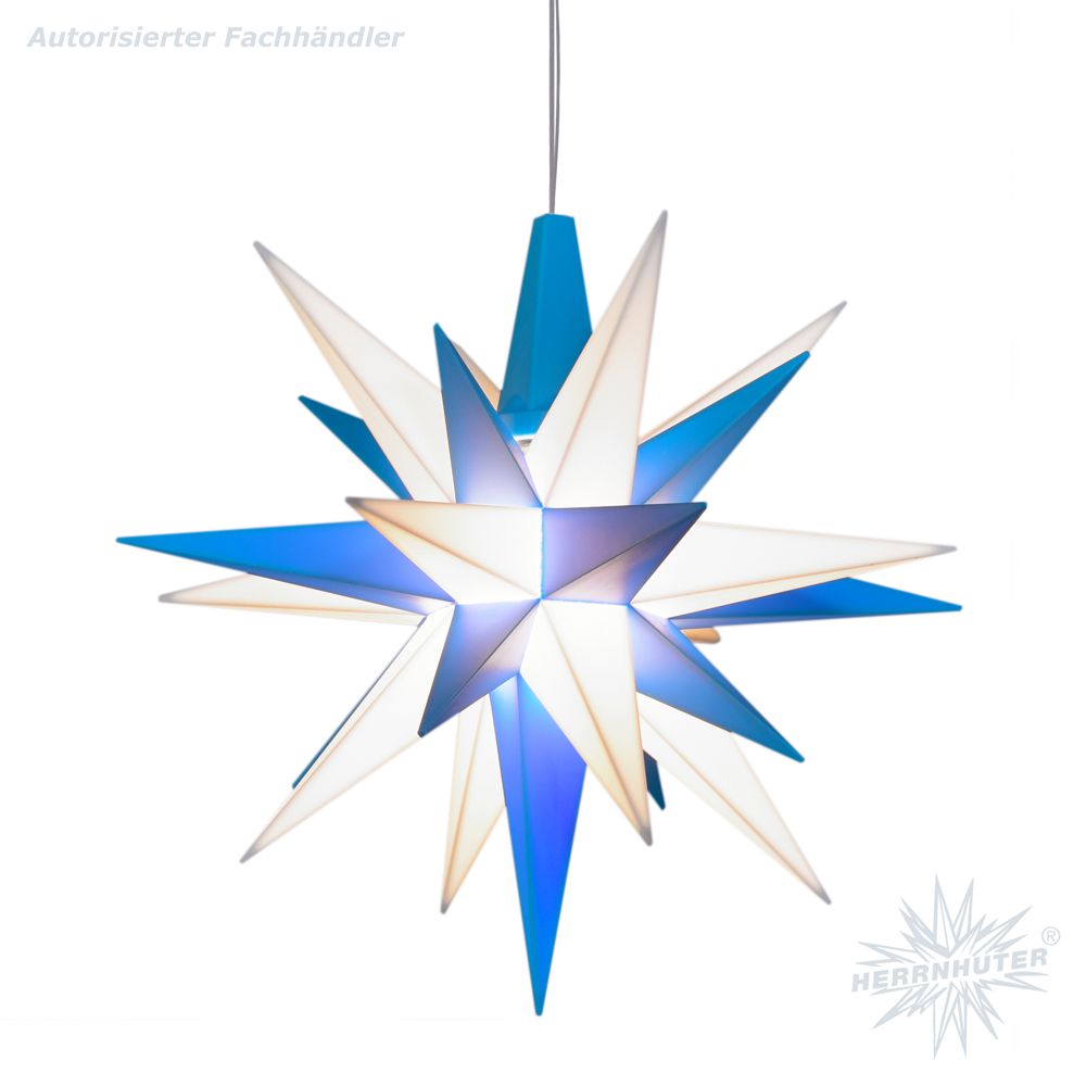 Bastelstern mit LED - weiß/blau - Herrnhuter Stern 13 cm - 468 - 181 - 0 - 1
