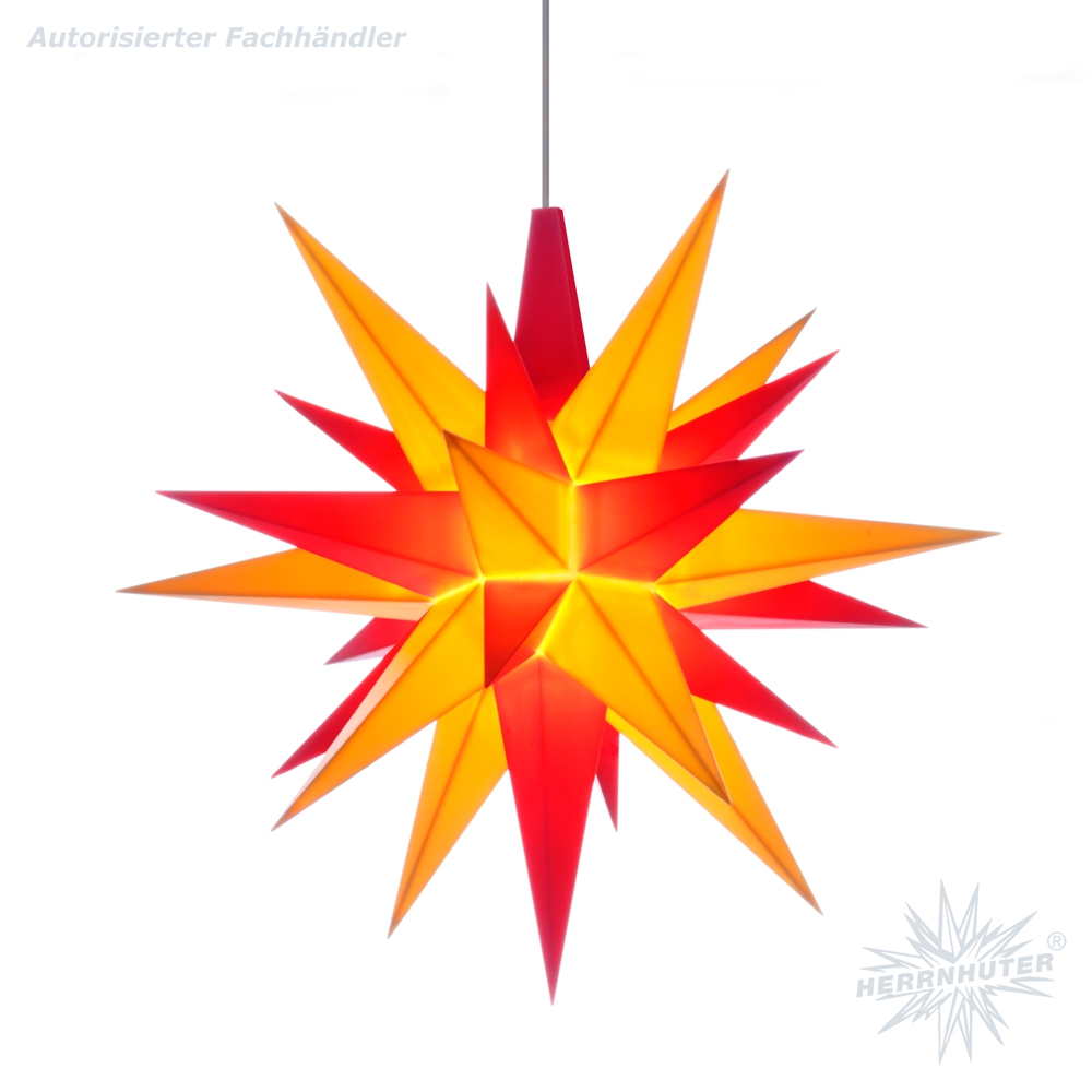 Bastelstern mit LED - gelb/rot - Herrnhuter Stern 13 cm - 466 - 183 - 0 - 1