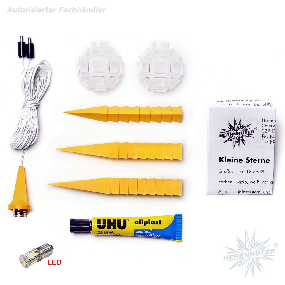 Bastelstern mit LED - gelb - Herrnhuter Stern 13 cm - 461 - 180 - 0 - 1