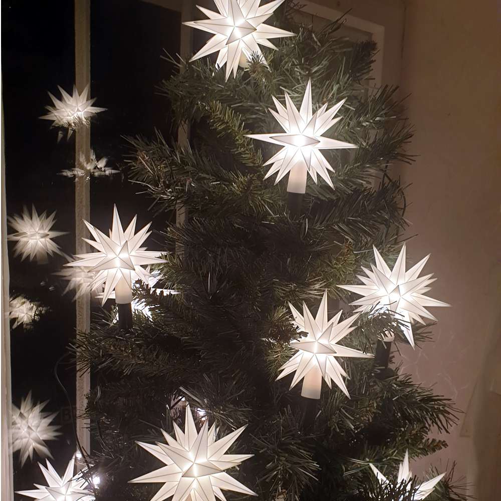 Weihnachtsbaum 120 cm mit weißer Herrnhuter Sternenkette  - 624 - 263 - 0 - 1